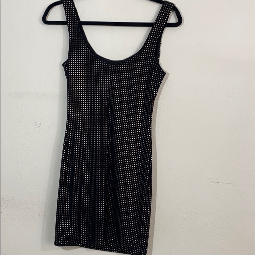Black and gold slip on dress - Picture 2 of 3